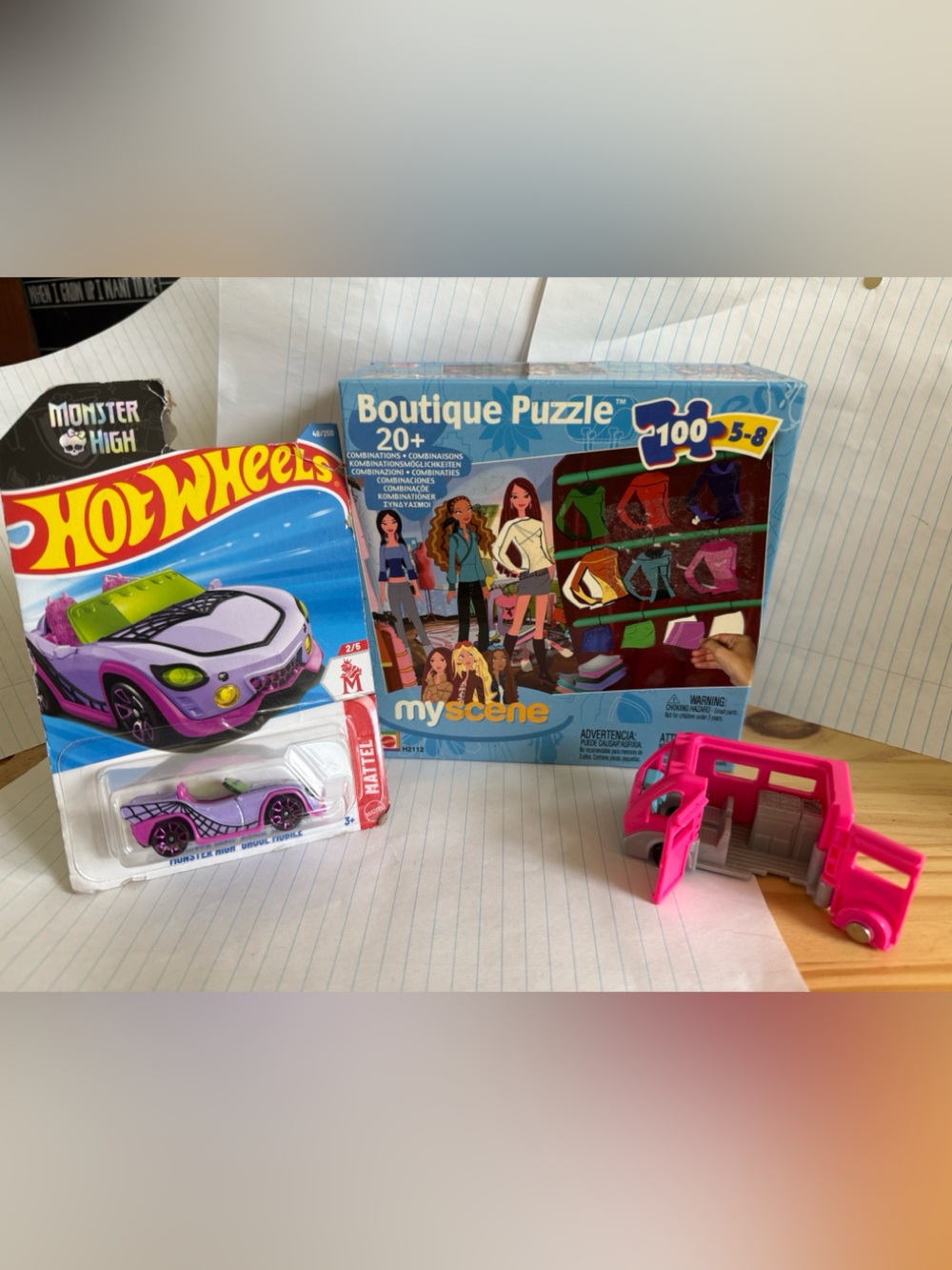 My Scene puzzle Barbie and monster high cars